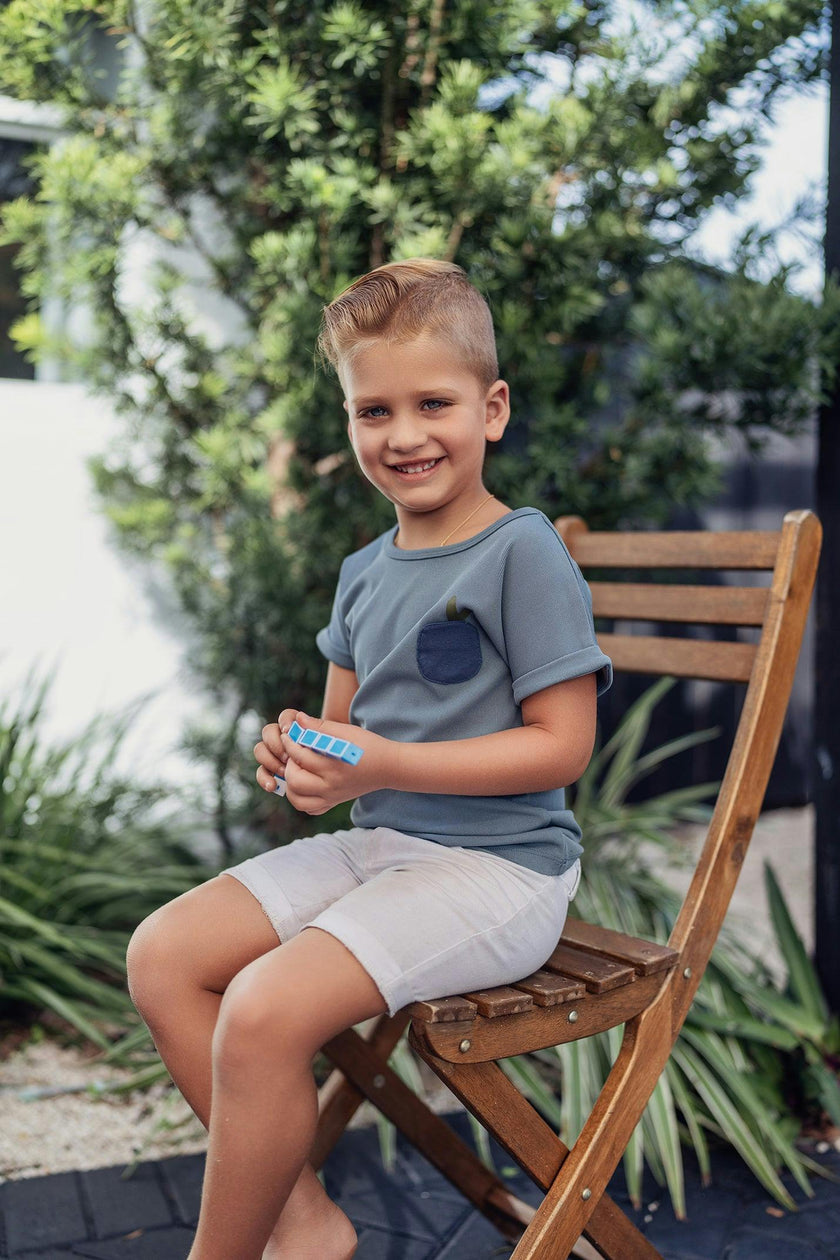 Boys Ribbed Berry Applique Tee & Short Set