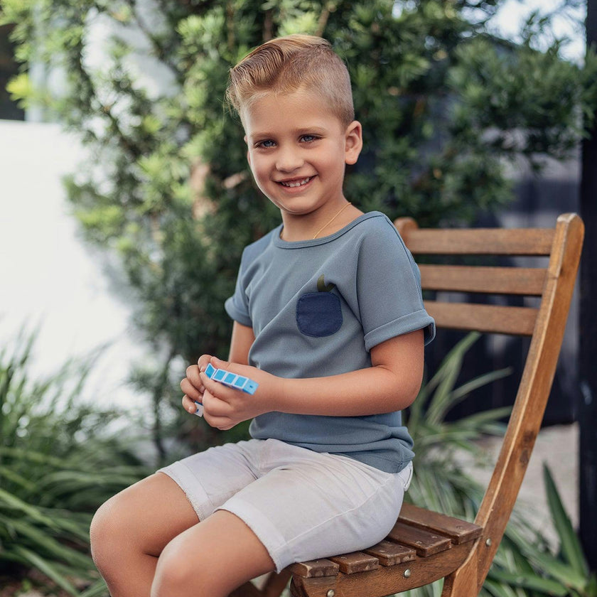Boys Ribbed Berry Applique Tee & Short Set