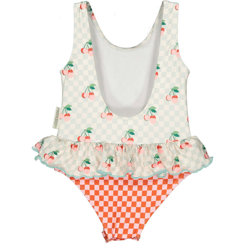 Cherries Squares Swimsuit, Multi