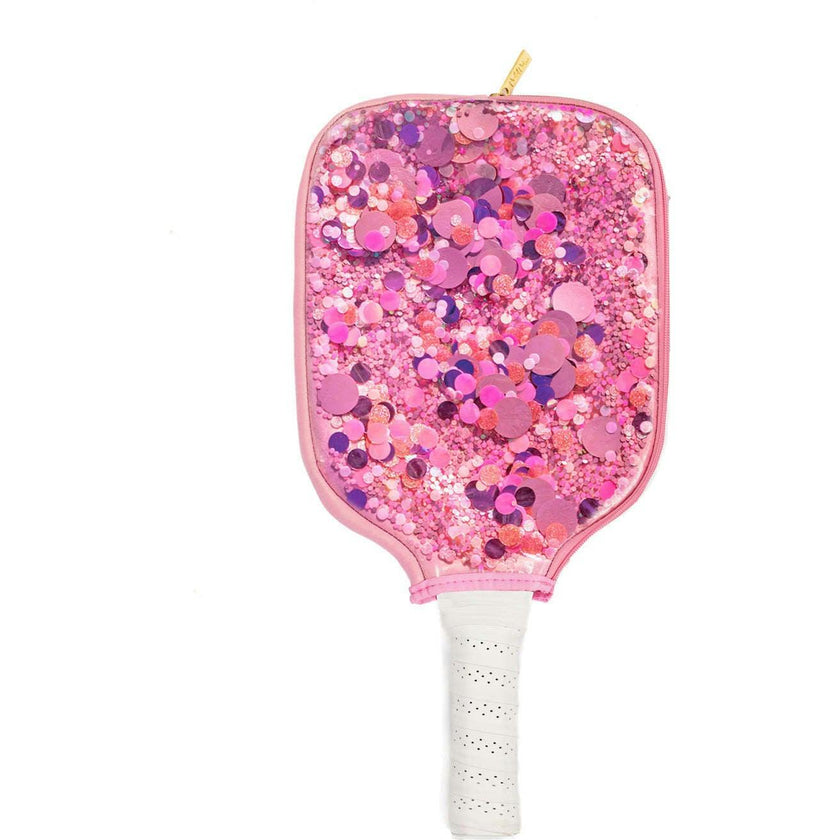 Packed Party Country Club Pickleball Paddle with Confetti-Filled Cover - Standard-Size Paddle with Protective Confetti Case, 7.8x15.75 Inch Paddle