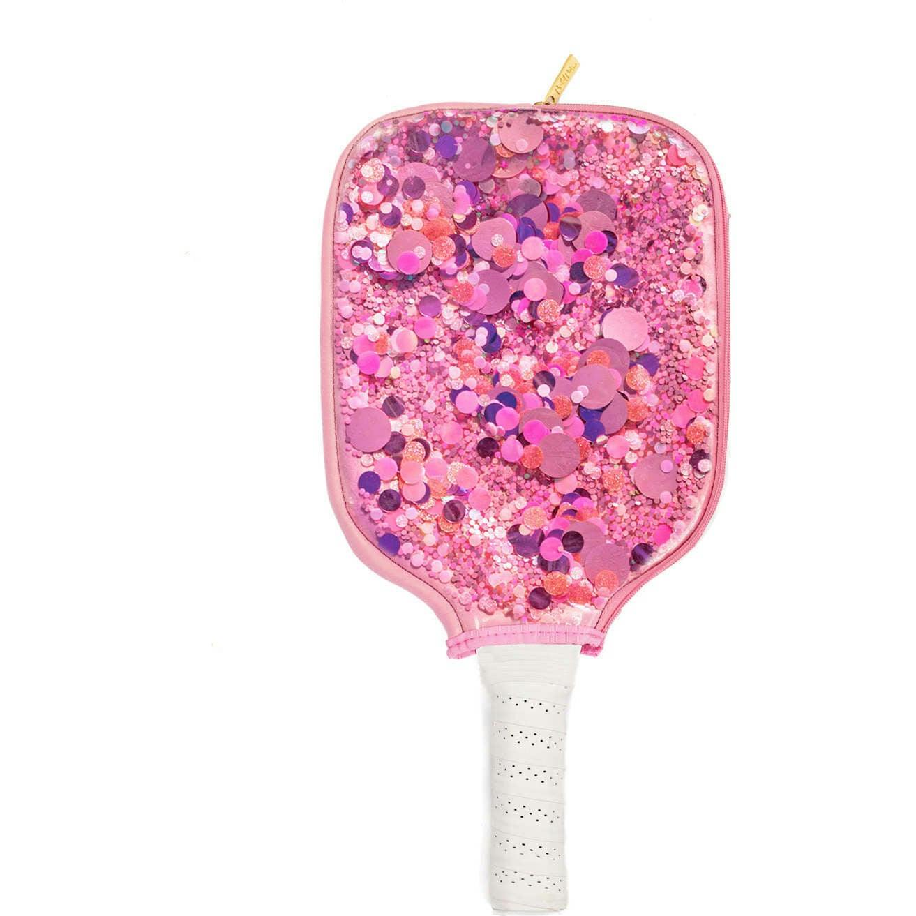 Packed Party Country Club Pickleball Paddle with Confetti-Filled Cover - Standard-Size Paddle with Protective Confetti Case, 7.8x15.75 Inch Paddle