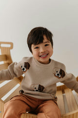Boys Knit Sweater in Puppies