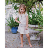 Horizontal Striped A-Line Short Skirt