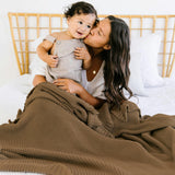 Organic Knit Throw Blanket - Brown