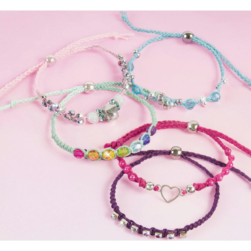 Rainbow DIY Bling Bracelets Kit - Create 5 Unique Cord Charm Bracelets