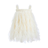 Ivory Sleeveless Ruffle Layered Dress
