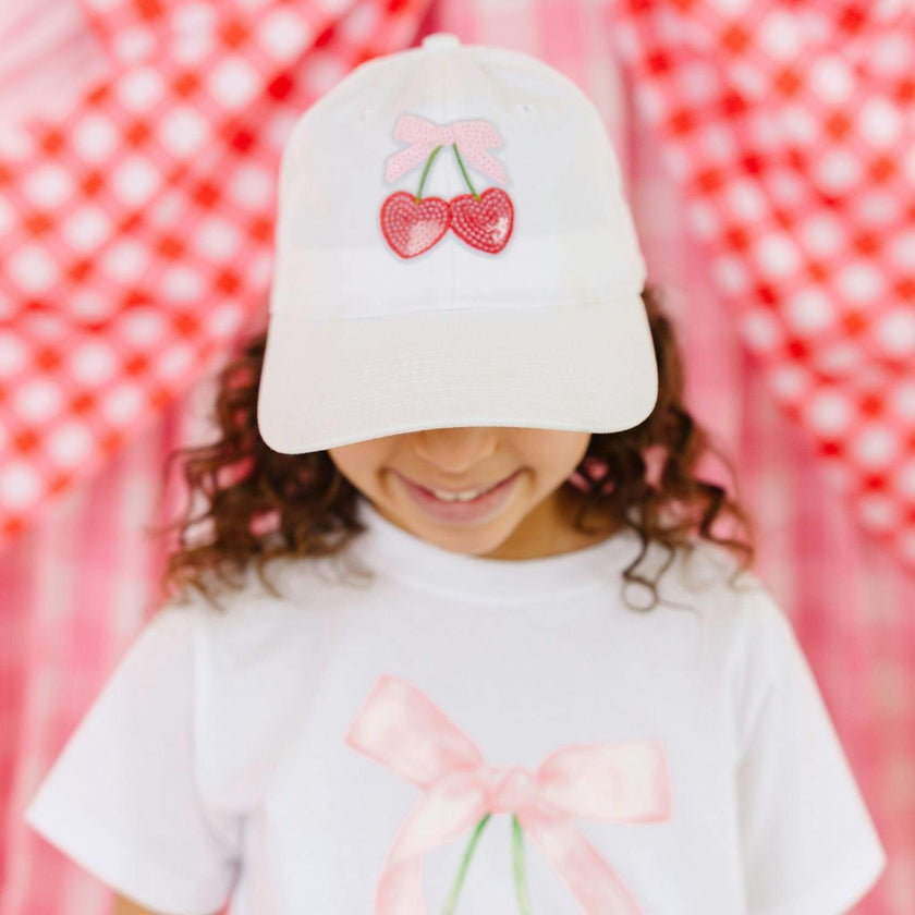 Cherry Sequin Patch Baseball Hat