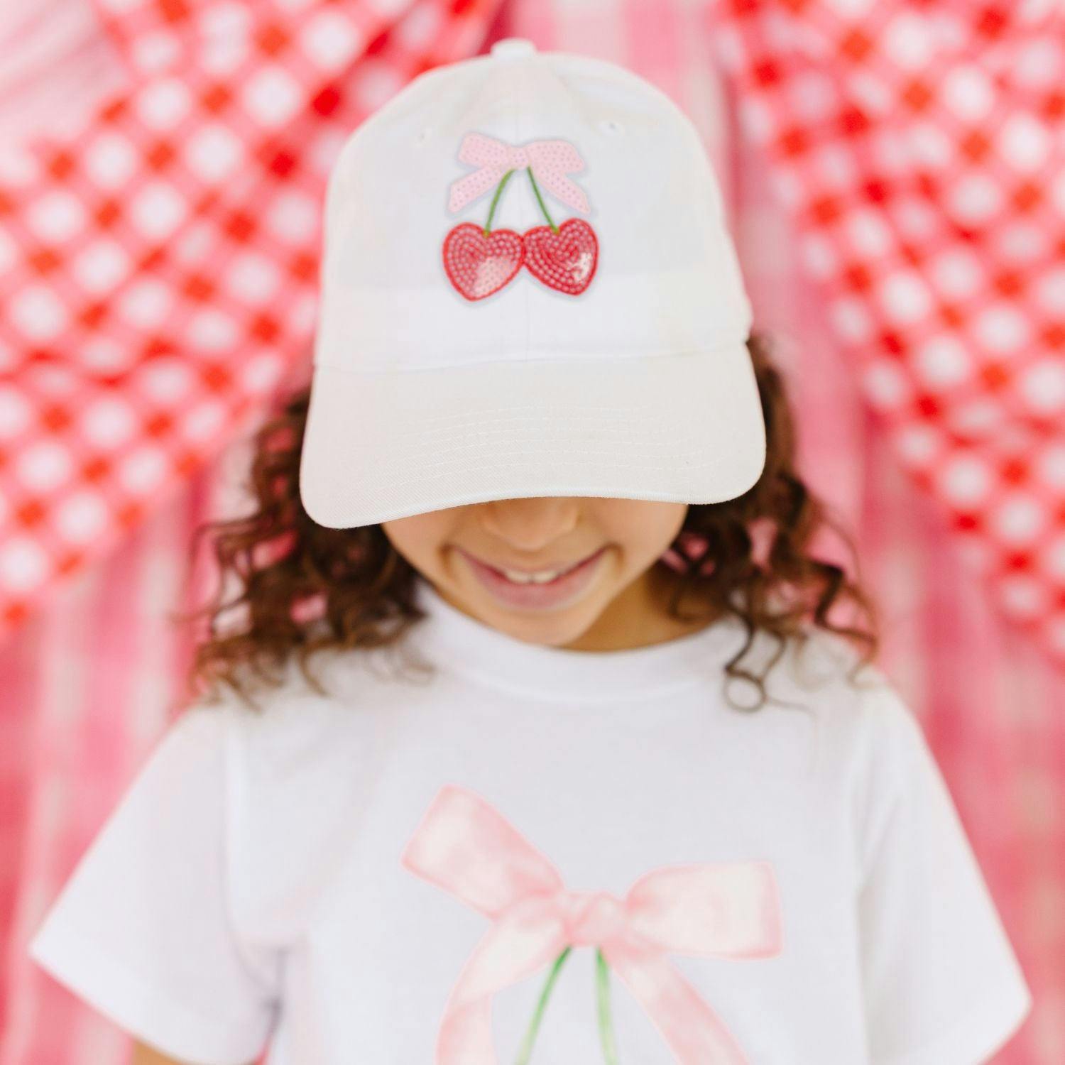 Cherry Sequin Patch Baseball Hat