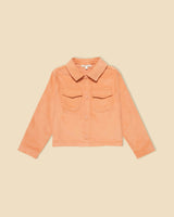 Corduroy Cropped Shacket in Sunset Serenade