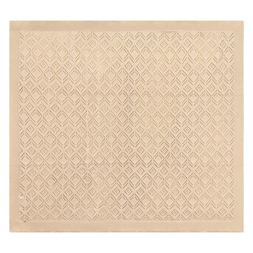 Pointelle Knit Blanket Ivory