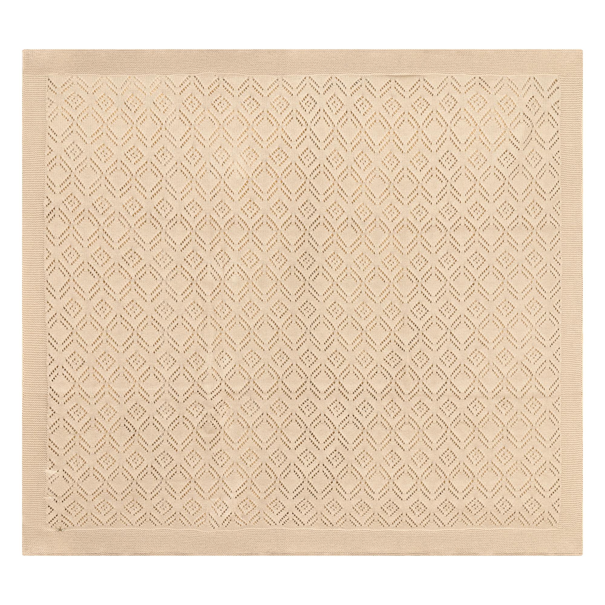Pointelle Knit Blanket Ivory
