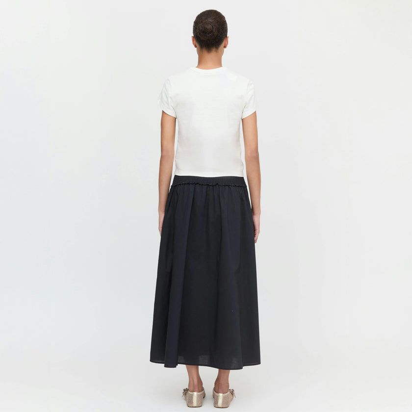 The Delphine Nap Skirt - Black Cotton