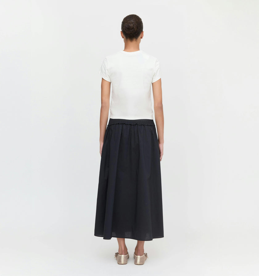 The Delphine Nap Skirt - Black Cotton