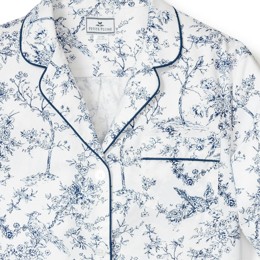 Women's Twill Pajama Set in Timeless Toile