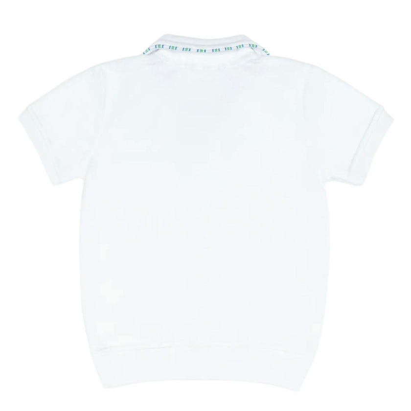 unisex shell white french terry polo
