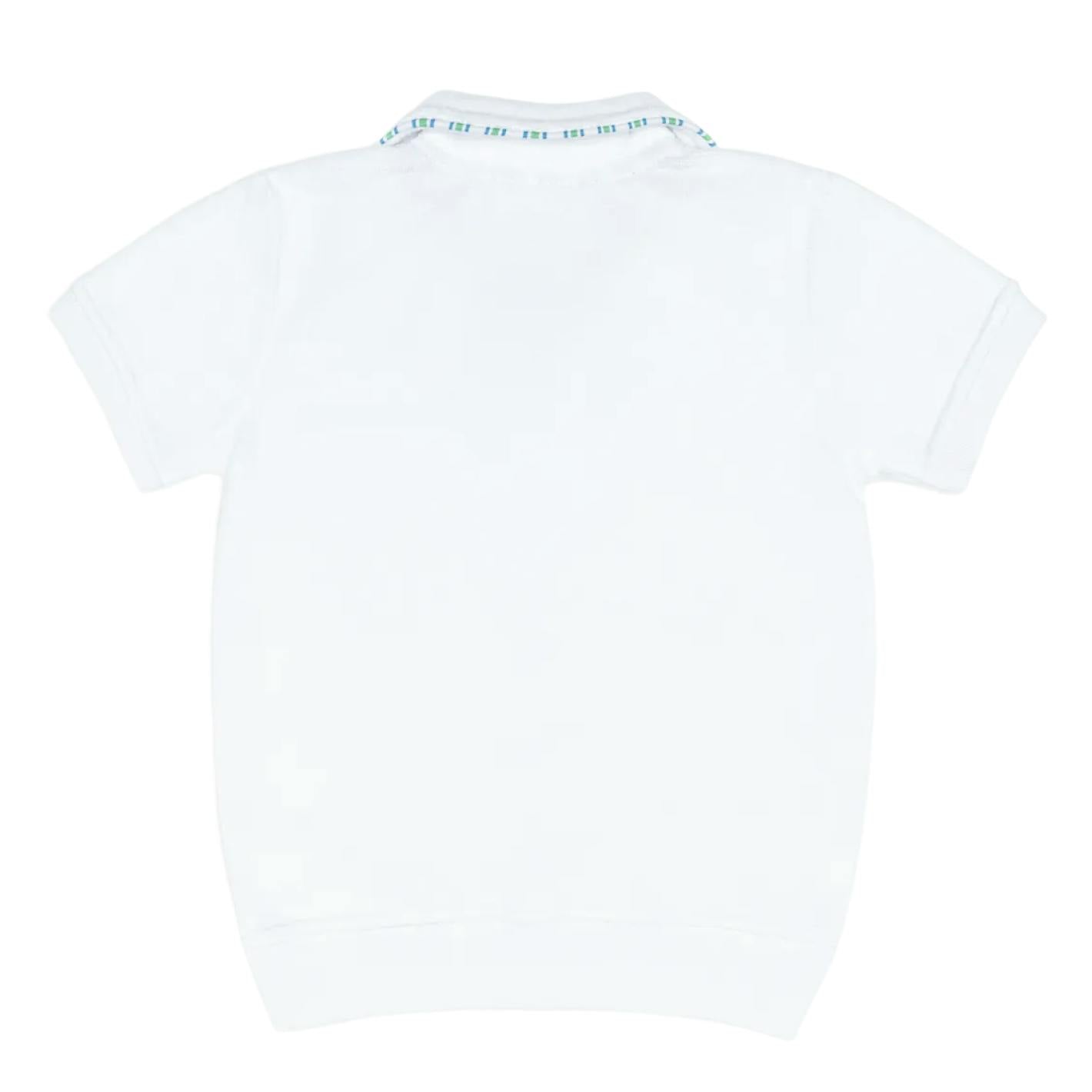 unisex shell white french terry polo