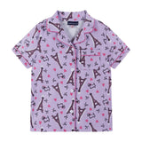 Girls Purple Print Pajama Set | Paris Hearts