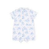 Puppy Toile Blue - Polo Shortie