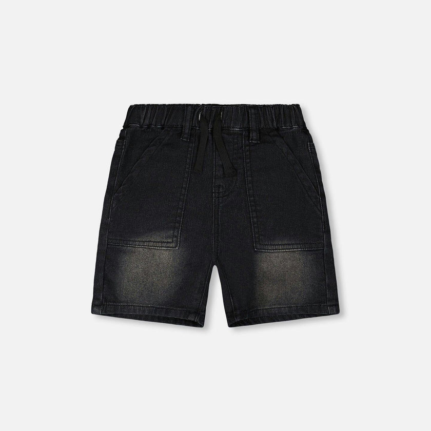 French Terry Denim Shorts