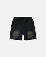 French Terry Denim Shorts