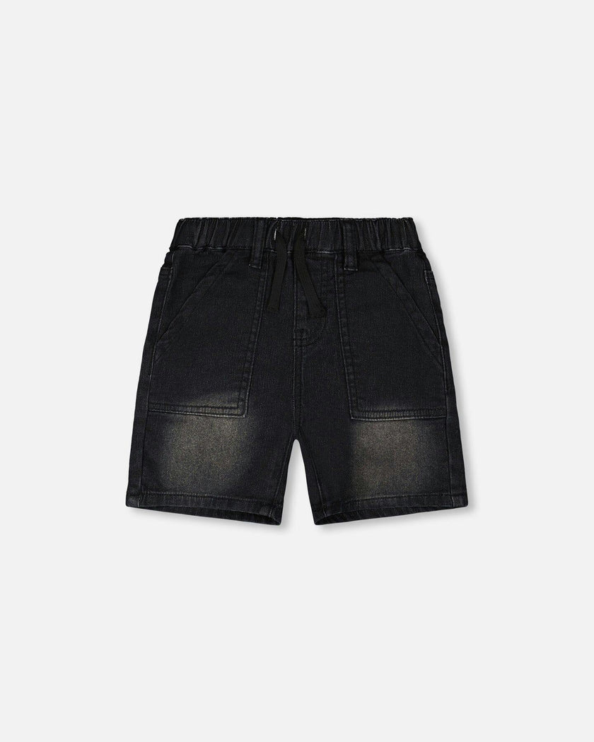 French Terry Denim Shorts