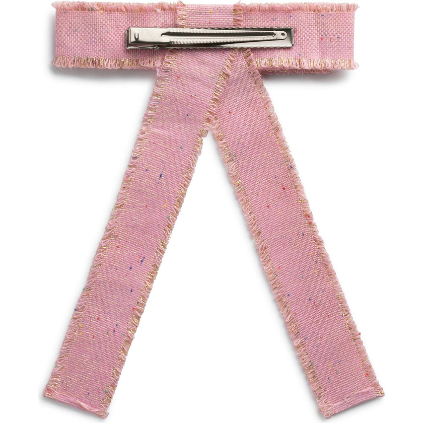 Sweetie Linen Fringe Bow Clip