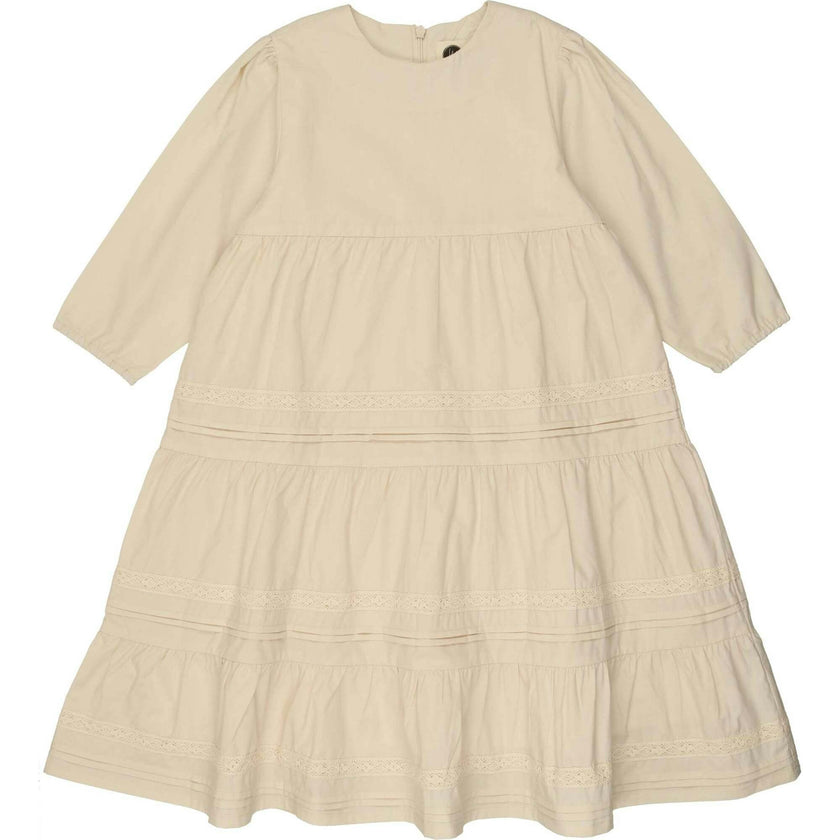 Pleats-N-Tiers 3-Quarter Sleeve Dress