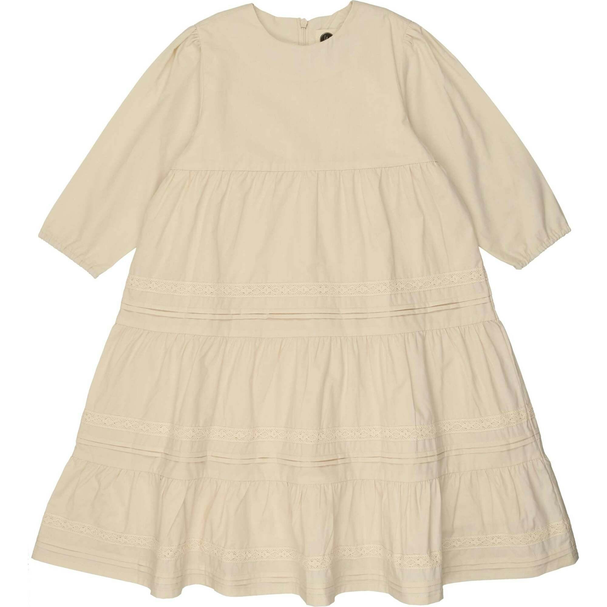 Pleats-N-Tiers 3-Quarter Sleeve Dress