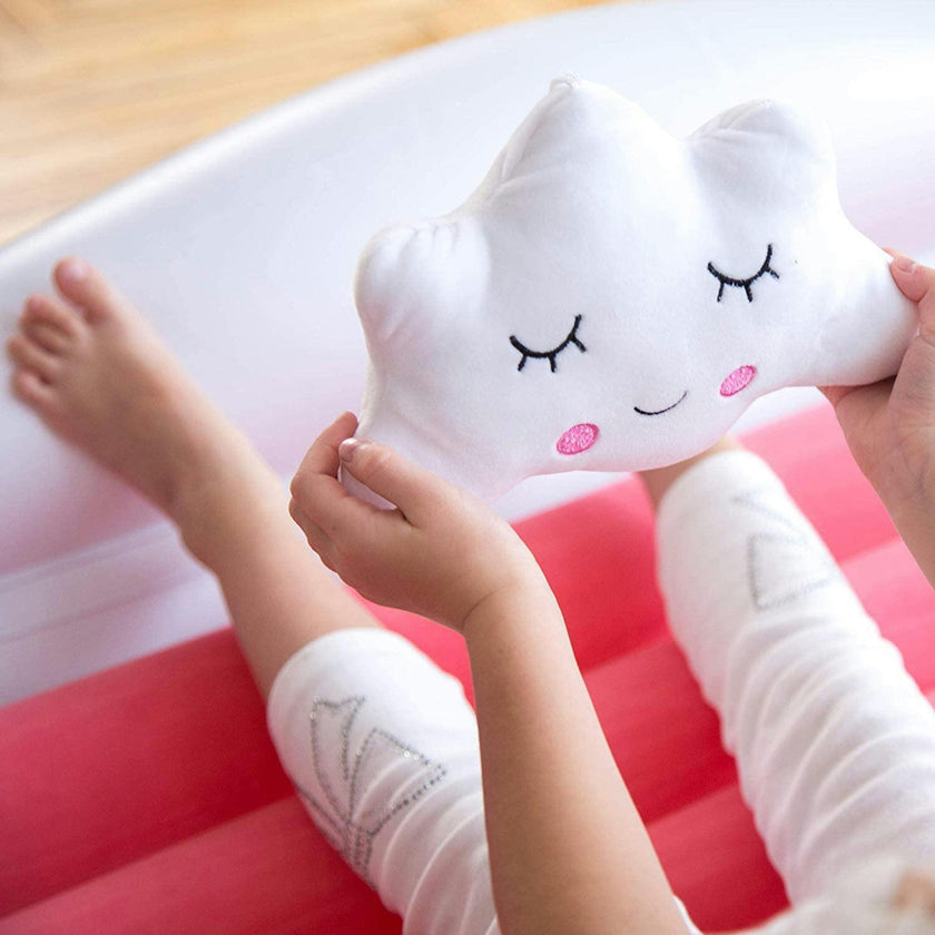 Inflatable Toddler Travel Bed – Kids Blow Up Air Mattress + Safety Bumpers