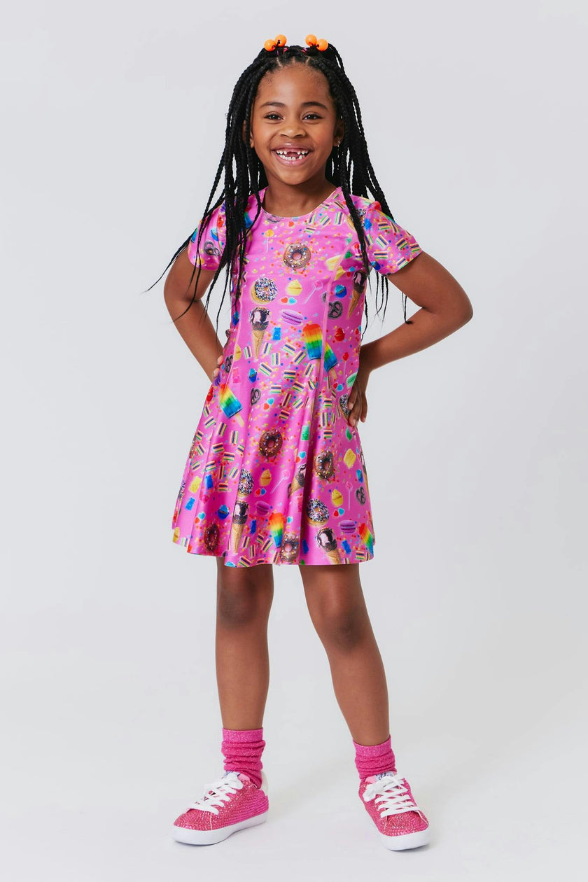 Girls Cap Sleeve Skater Dress