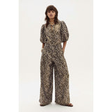 Culotte Metallic Linen Pants - Impala Print