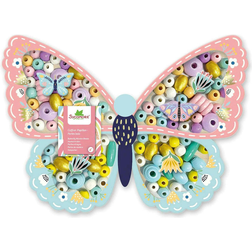 Les Perles -Butterfly Wooden Beads - 4y+