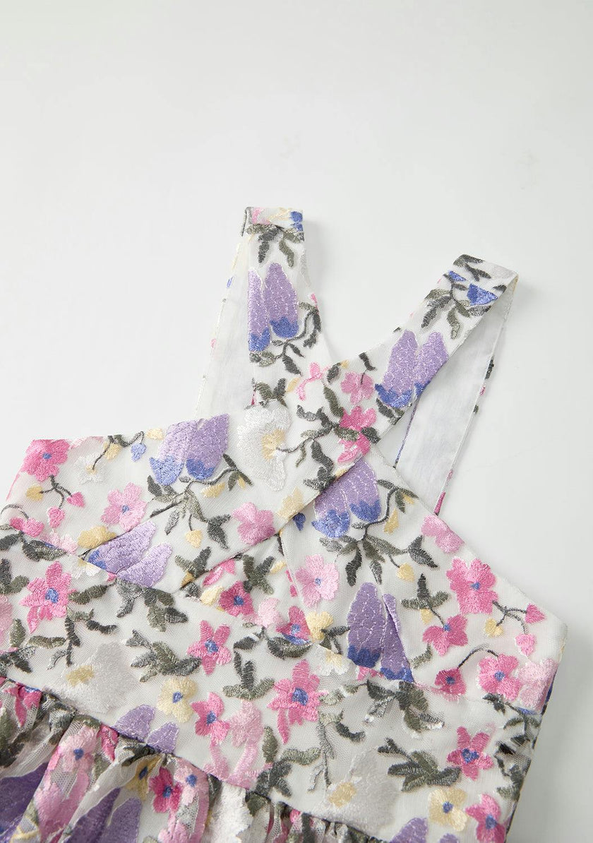 Mariah Embroidered Halter Neck Dress