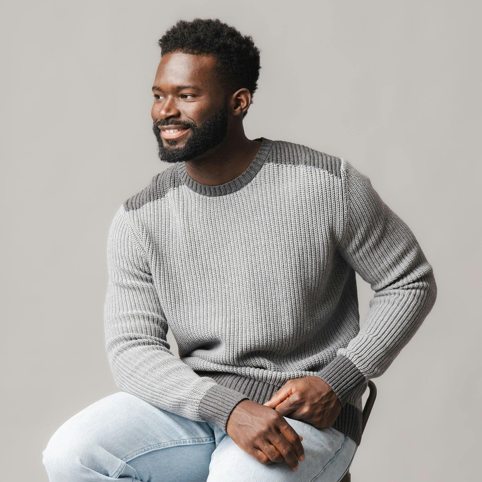 Organic Shoulder Detail Crew Neck Sweater