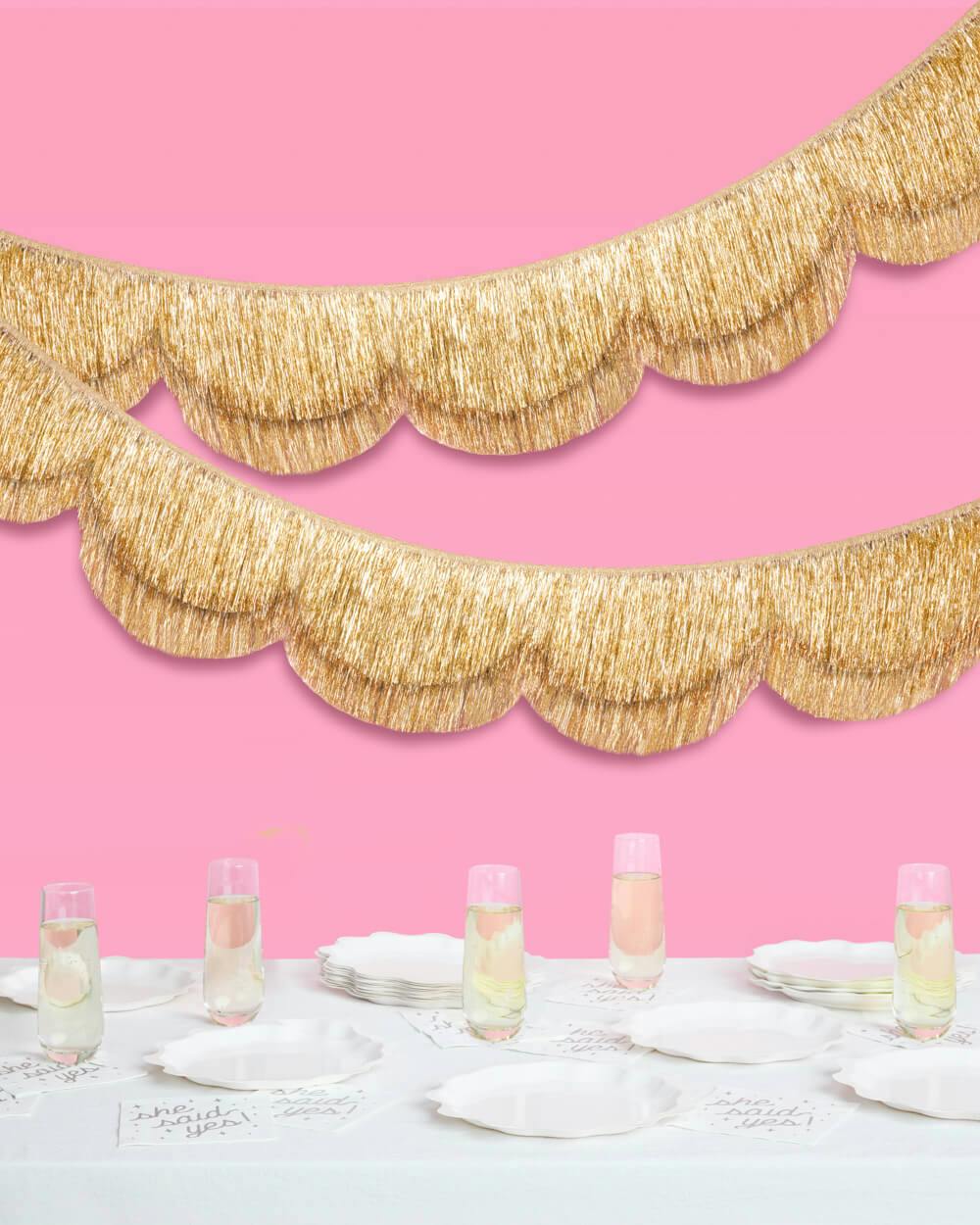 Stay Golden Fringe - scalloped banner