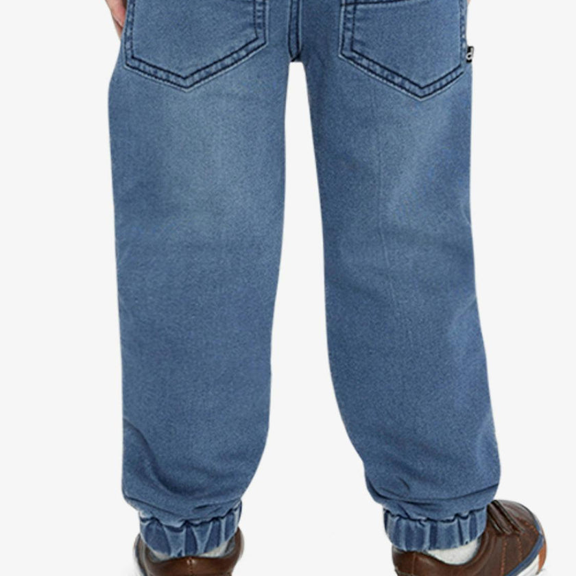 French Terry Denim Jogger Pants Light Blue