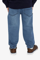 French Terry Denim Jogger Pants Light Blue