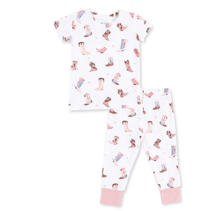 Buckarette Boots - Short Sleeve Loungewear Set