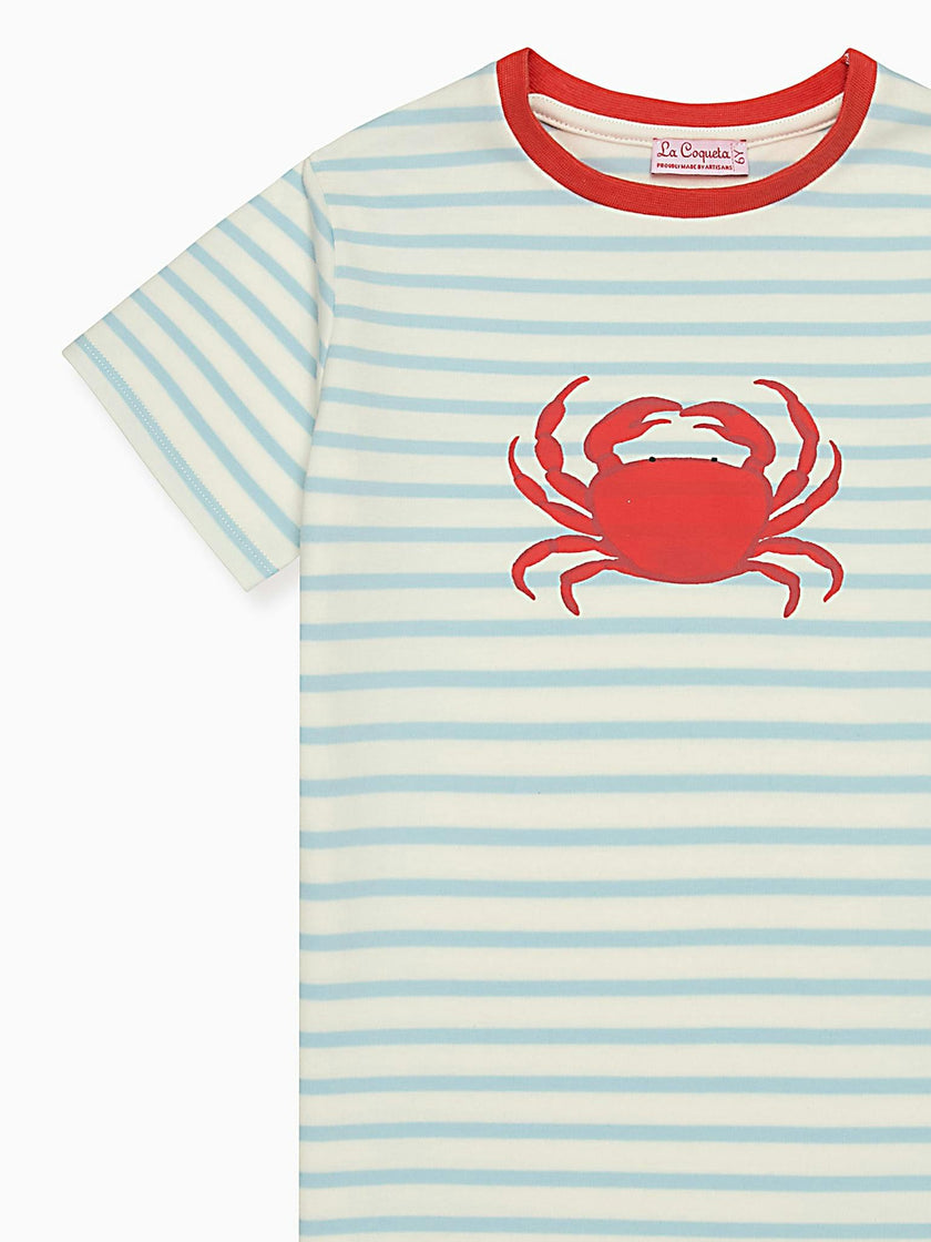 Blue Stripe Cangrajo Kids T-Shirt