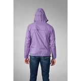 Light purple quarter zip packable rain jacket and windbreaker