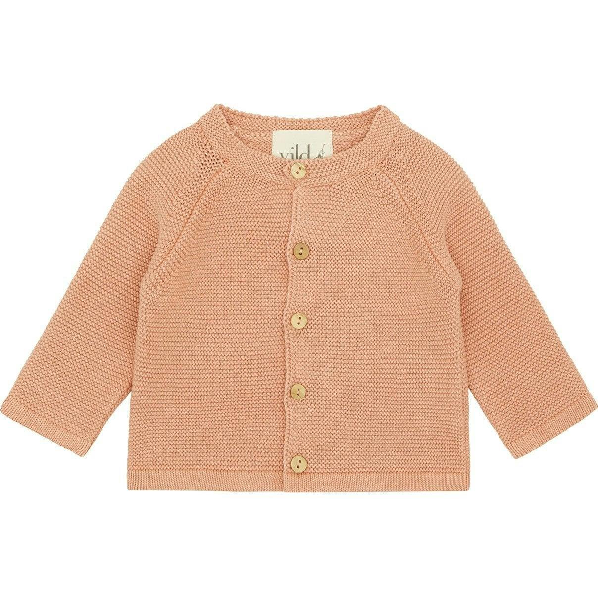 Organic Cotton Knit Cardigan, Pink