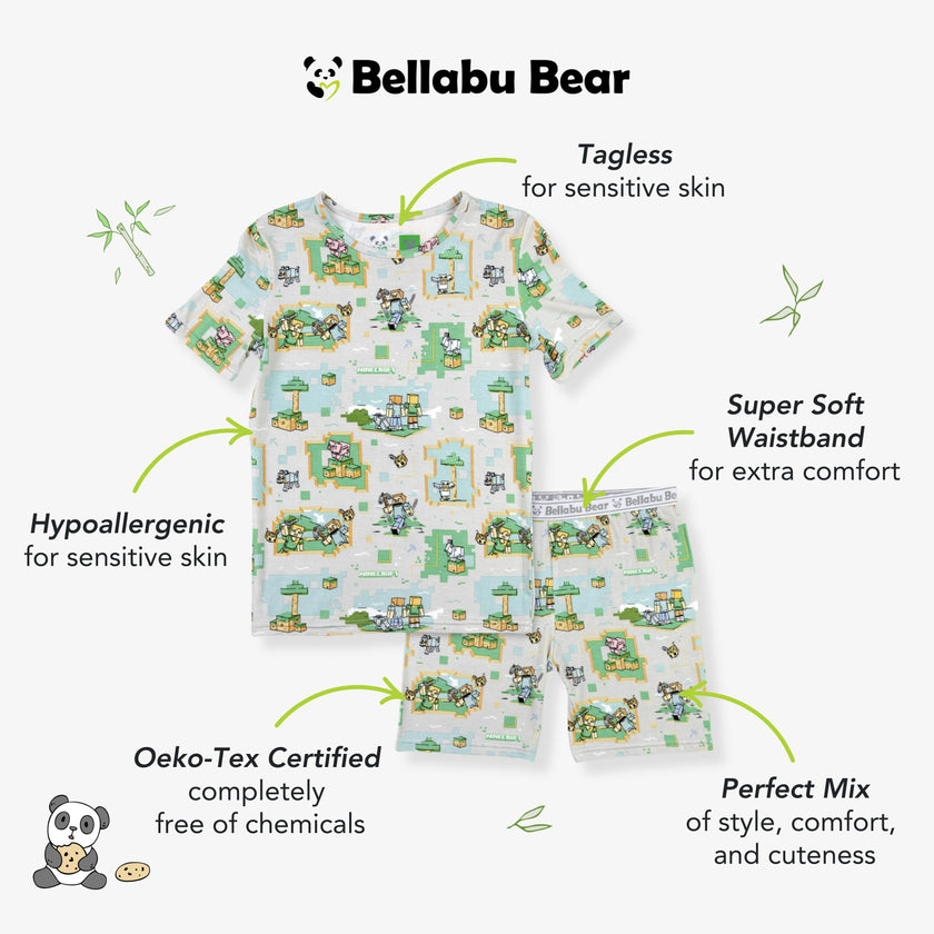 Minecraft Overworld Dreams Kids Pajama Short Set