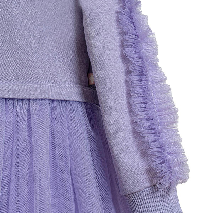 Lilac Poppy Sweatshirt Tutu Dress