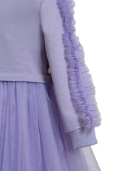 Lilac Poppy Sweatshirt Tutu Dress