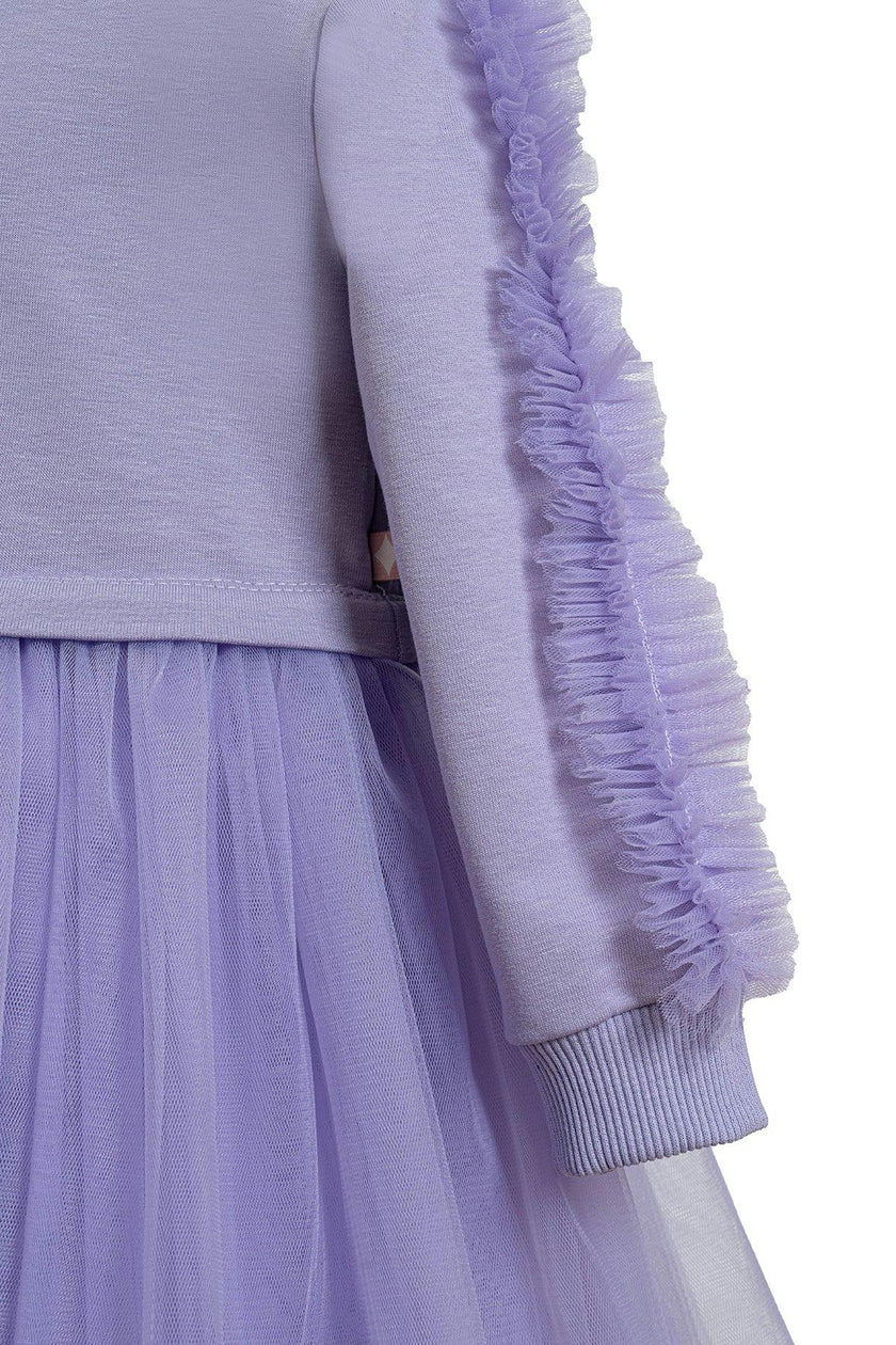 Lilac Poppy Sweatshirt Tutu Dress