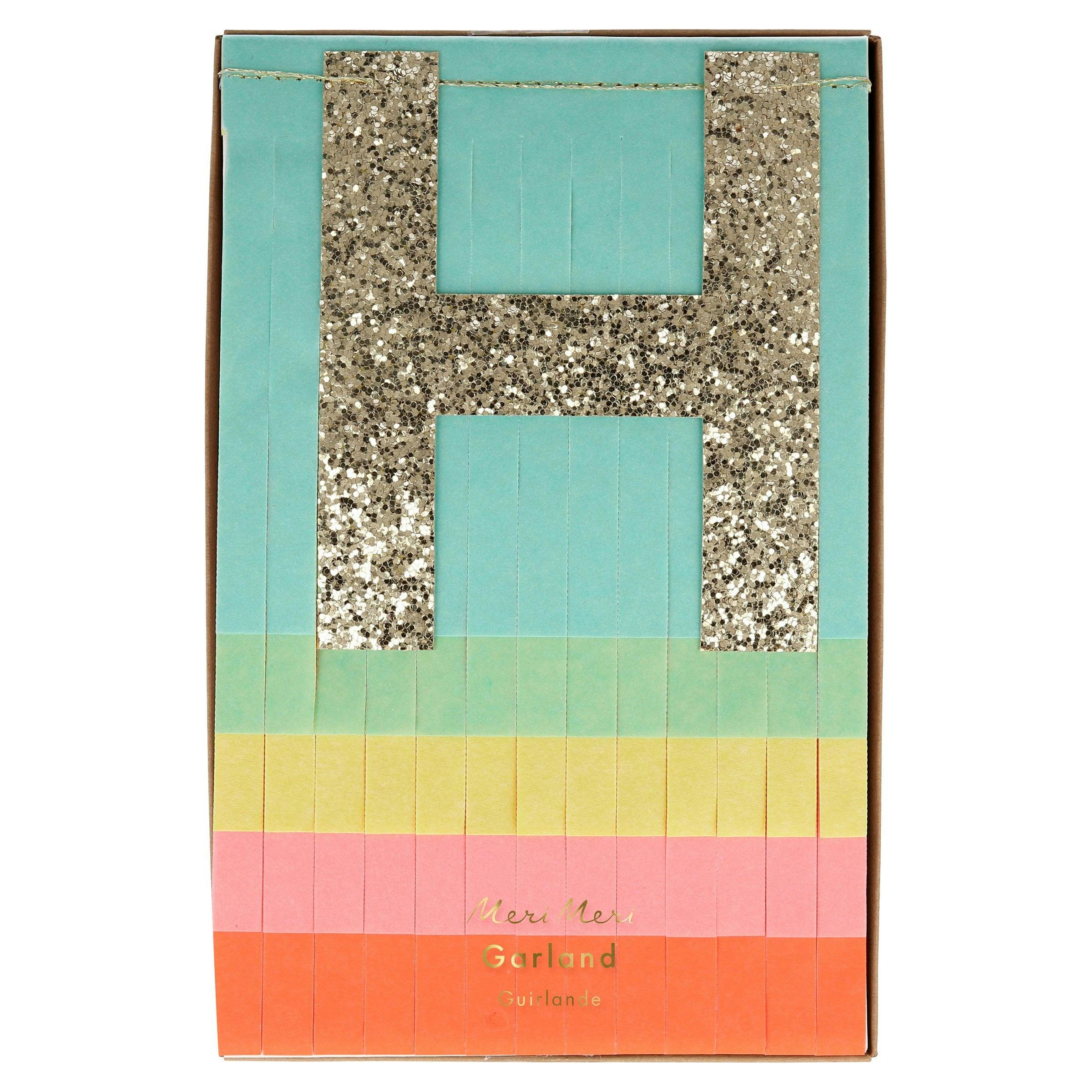 Rainbow Happy Birthday Fringe Garland Set