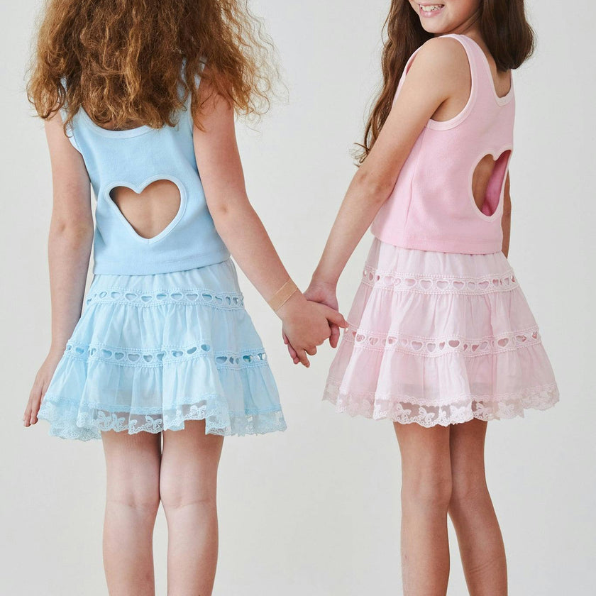 Harlow Pastel Blue Heart Cut Out Tank
