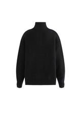 Black Button-Up Ribbed Sweater