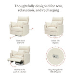 Nori Glider Recliner w/ Electronic Control and USB in Performance Ivory Boucle