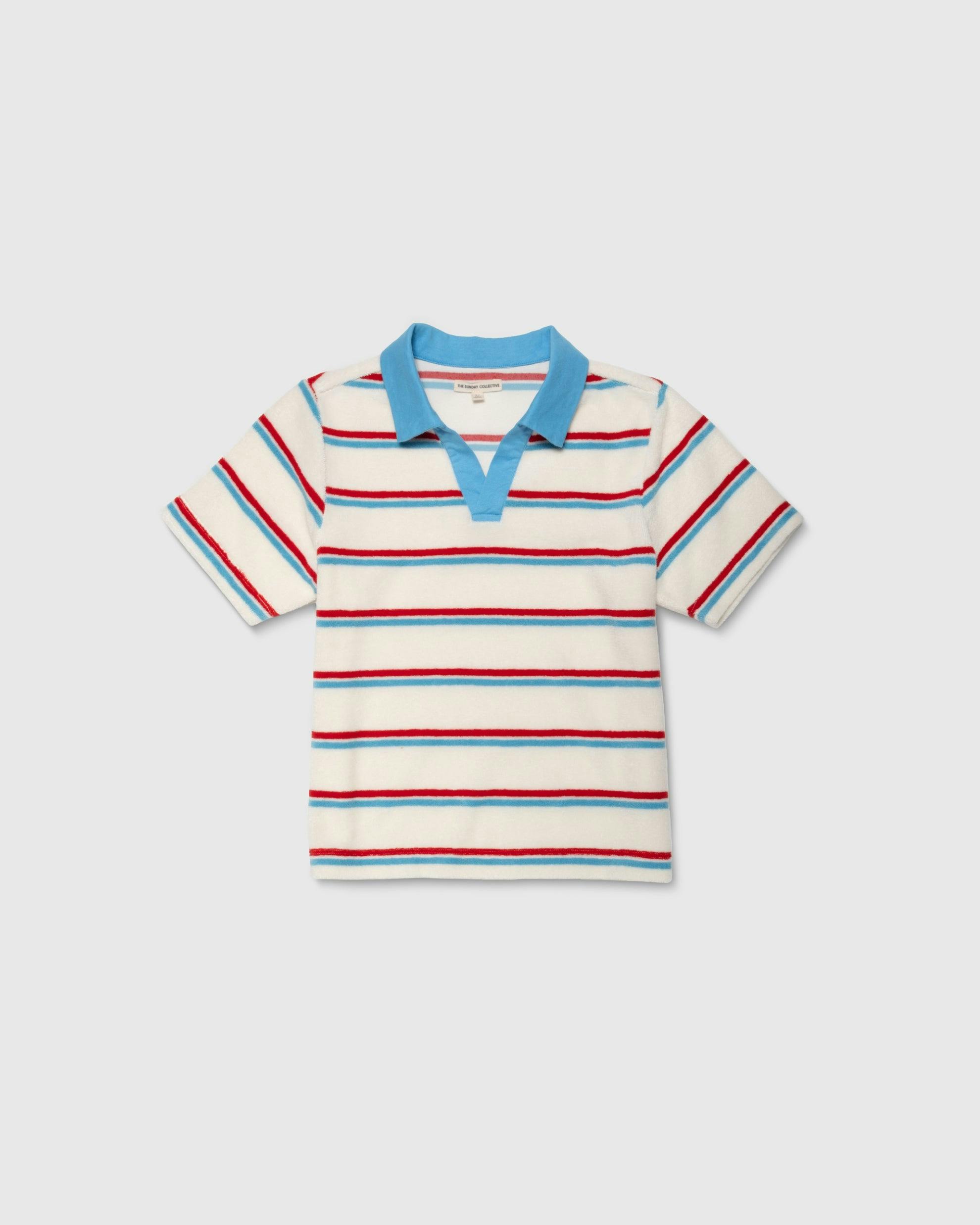 Organic Recess Polo in Terry Stripe